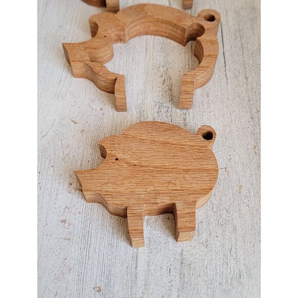 Wooden standing pigs puzzle family home decor set farm home decor - Picture 8 of 10
